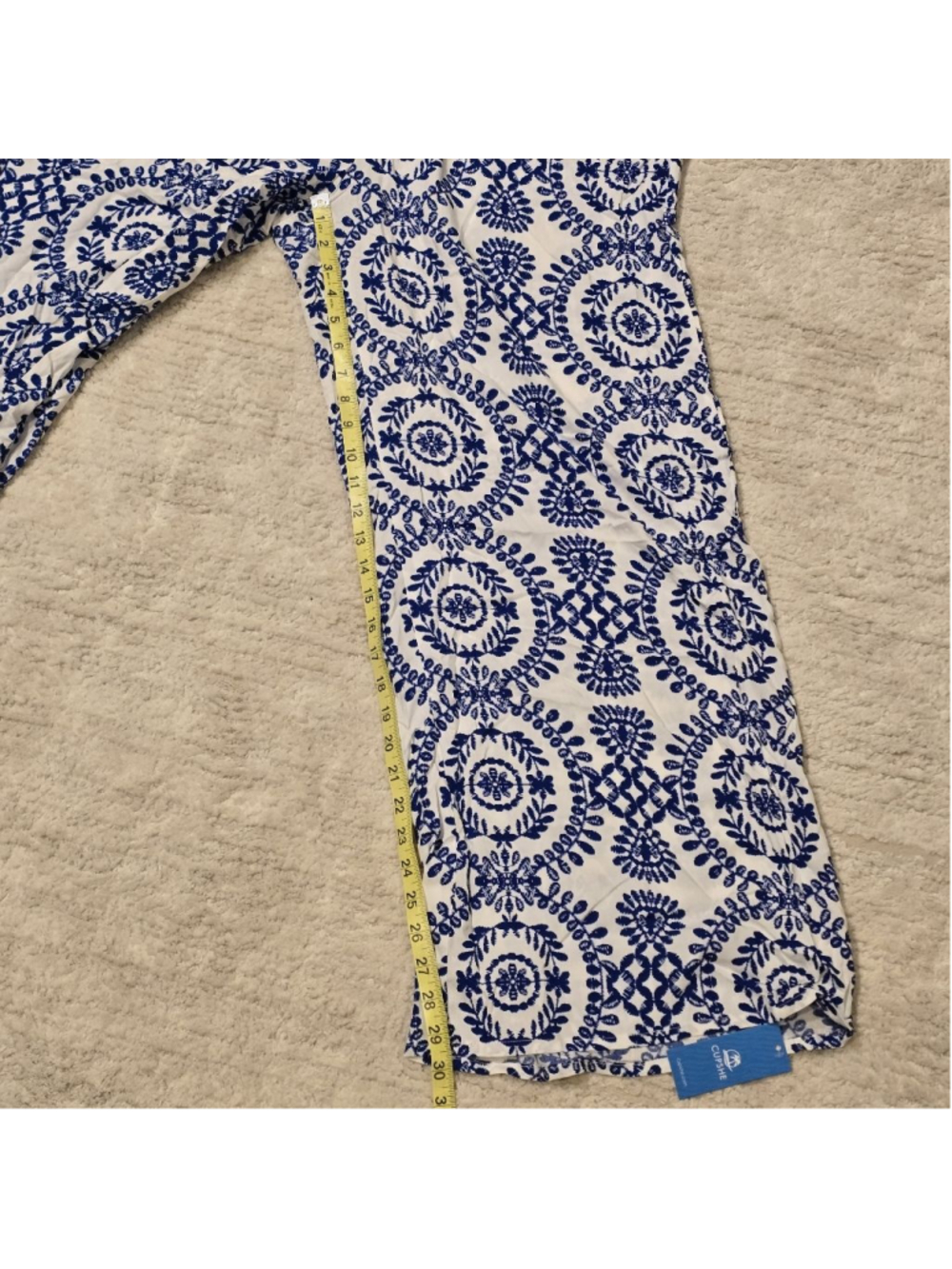 Women's CUPSHE White Blue Printed Jumpsuit XL - Picture 6 of 7